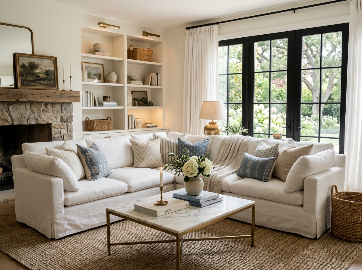 Read more about the article 6 Stunning Nancy Meyers Living Room Ideas That Feel Cozy & Luxurious